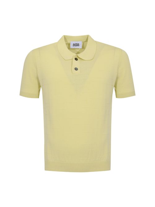 Polo in cotone jacquard Lime Alpha studio | AU-5150B1012
